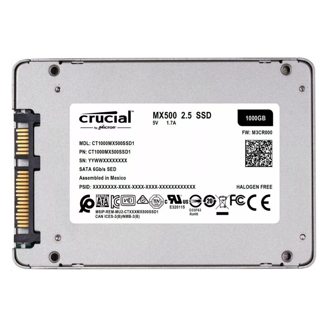 Crucial MX500 1TB SSD 2.5" SATA 6Gb/s Internal Solid State Drive CT1000MX500SSD1