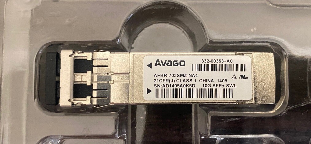 Avago NetApp 332-00363+A0 AFBR-709SMZ-NA4 10GBASE-SR 10G SFP+SWL 850nm MMF