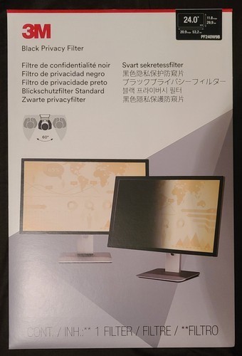 3M Privacy Filter for 24in Monitor, 16:10, PF240W1B - New, 