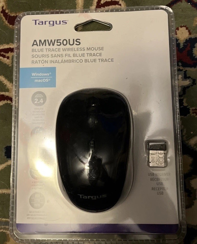 NIB Targus Wireless Optical Mouse Blue Trace(AMW50US) unopened original pkg 
