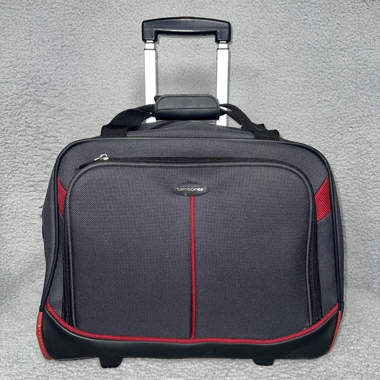 Samsonite Rolling Laptop Bag 18"L x 15"H x 9"D Black/Red Carry Handle Pull-Along