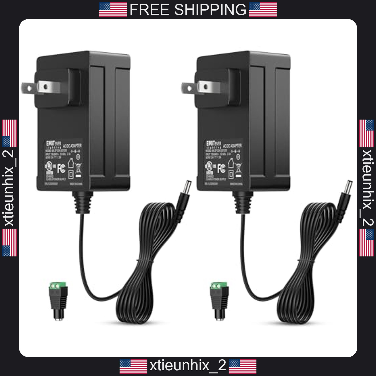 EMITEVER 24V 30W Power Supply for LED Lighting, 2 Pack, UL Listed