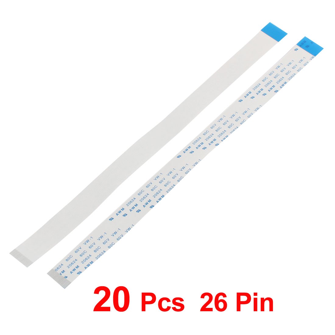 B Type 20Pcs 0.5mm Pitch 26 Pin AWM 20624 80C 60V VW-1 FFC Cable 200mm