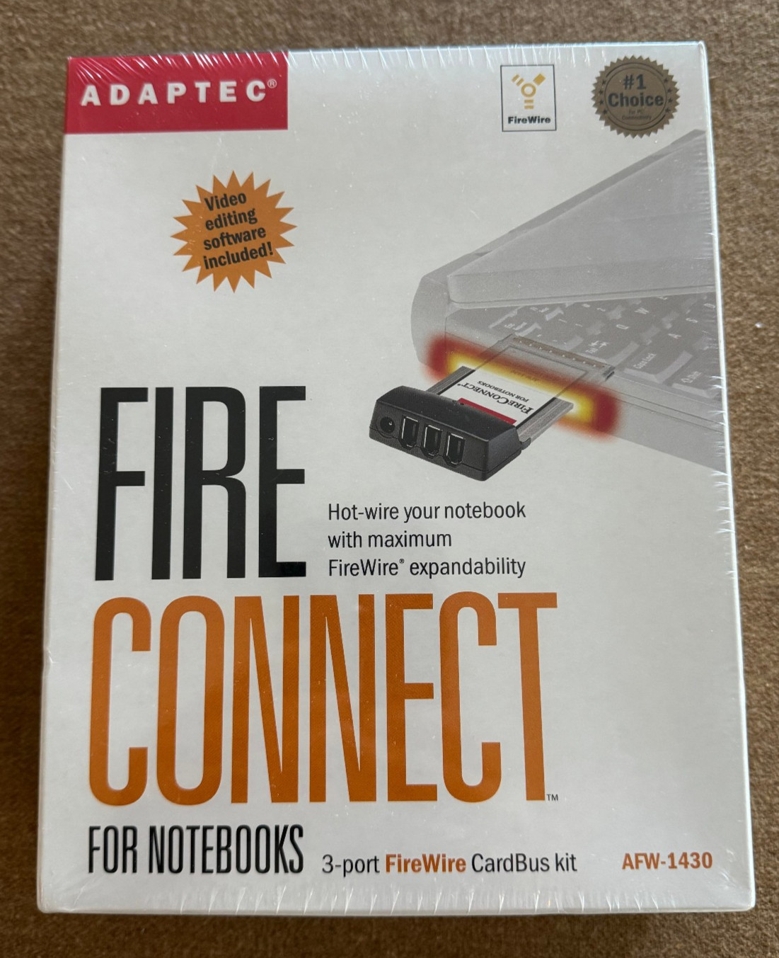 Adaptec AFW-1430 FireConnect 3-Port FireWire CardBus Kit NOS Factory Sealed