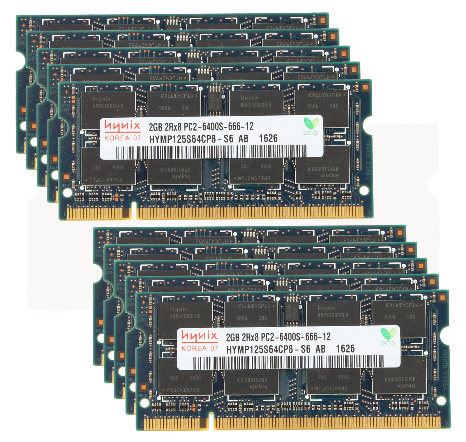 20GB Hynix 10X 2GB 2RX8 DDR2 800MHz PC2-6400S SO-DIMM Laptop RAM Memory PC6400 $