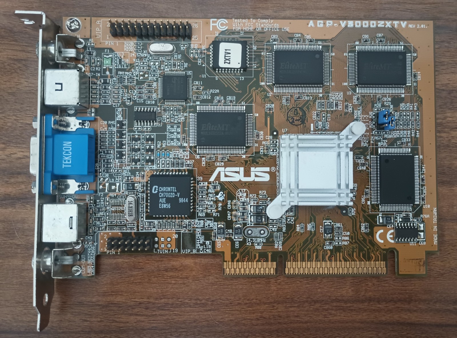 ASUS AGP-V3000ZXTV 8MB AGP Video Card VGA nVidia Riva 128ZX V3000 TESTED