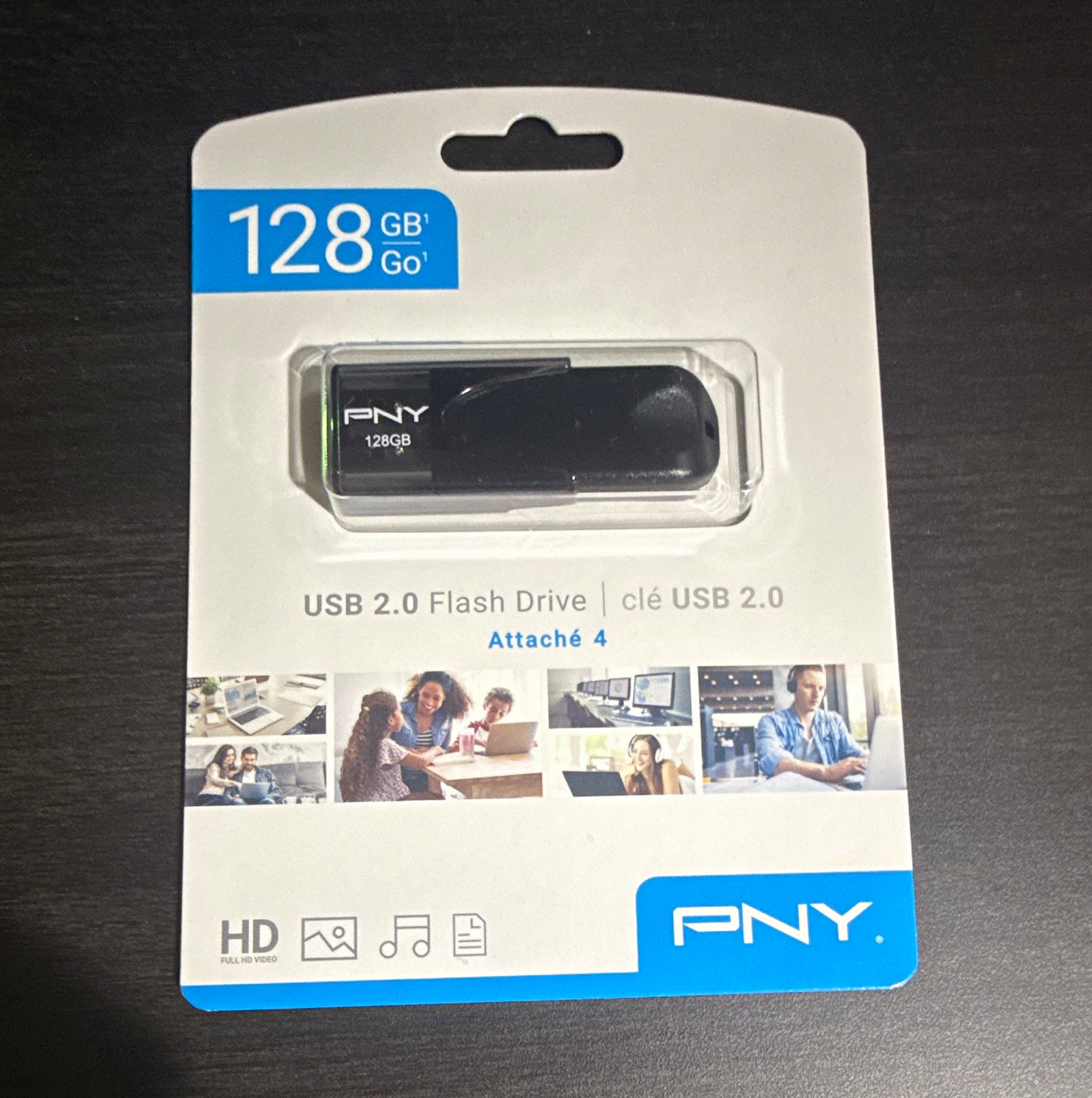 PNY Attache 4 128GB USB 2.0 USB-A Flash Drive Black PC/Mac (P-FD128ATT4-GE)