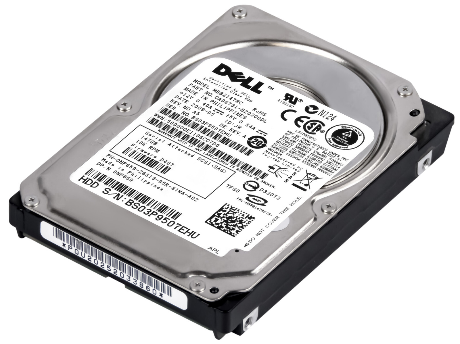 HARD DRIVE DELL 0NP659 MBB2147RC 147GB 10K 16MB SAS 2.5''