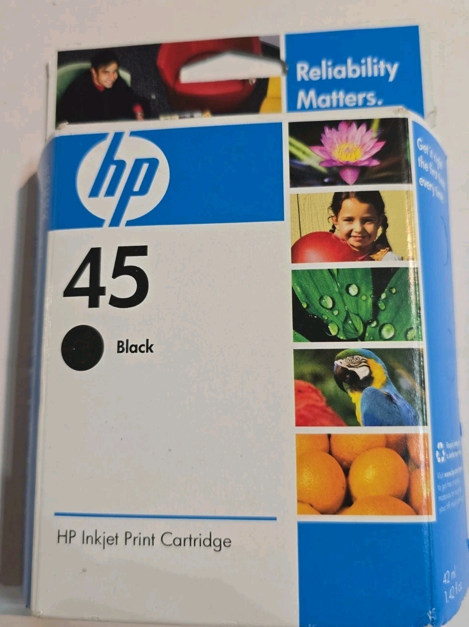 HP 45 Black Ink Cartridge 51645A  New Genuine Sealed Exp 2009 Ships Fast