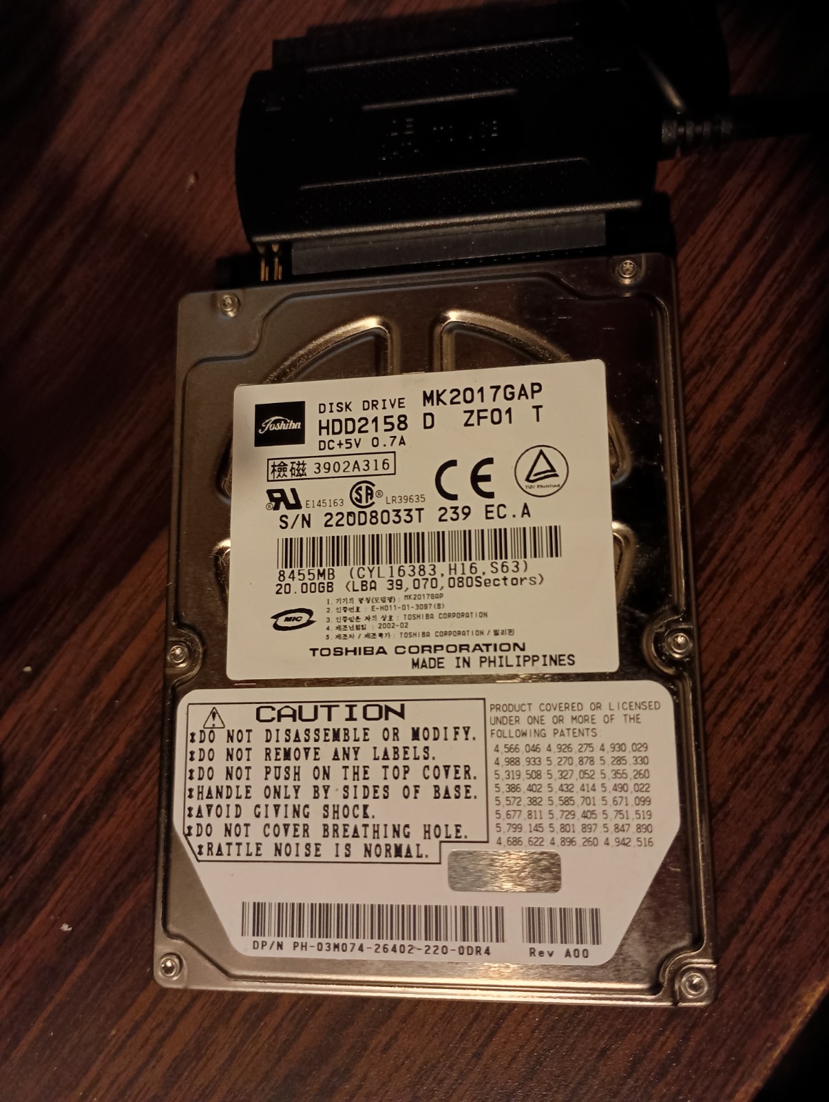 Genuine Toshiba 20Gb MK1017GAP 2.5'' IDE Laptop Hard Disk Drive HDD Tested Clean