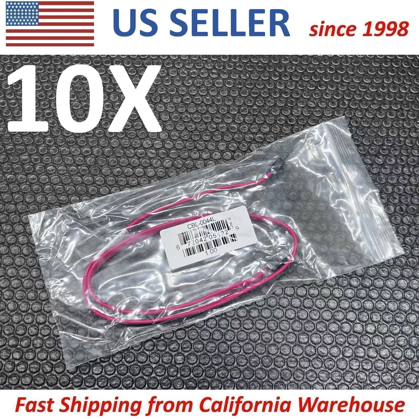 10X SuperMicro OEM CBL-0044L SATA Flat Straight 24" Cable T10 SFF Standard NEW
