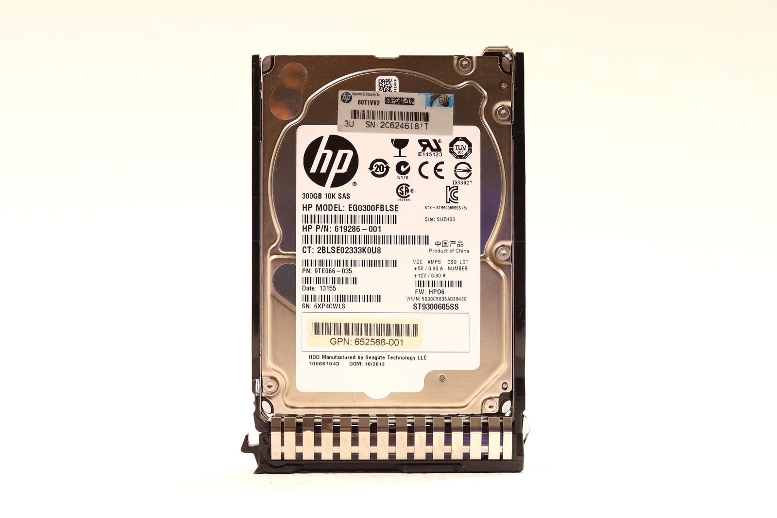 HP EG0300FBLSE 300GB 2.5" 6Gb/s 10K RPM SAS Hard Drive W/Caddy P/N: 652566-001