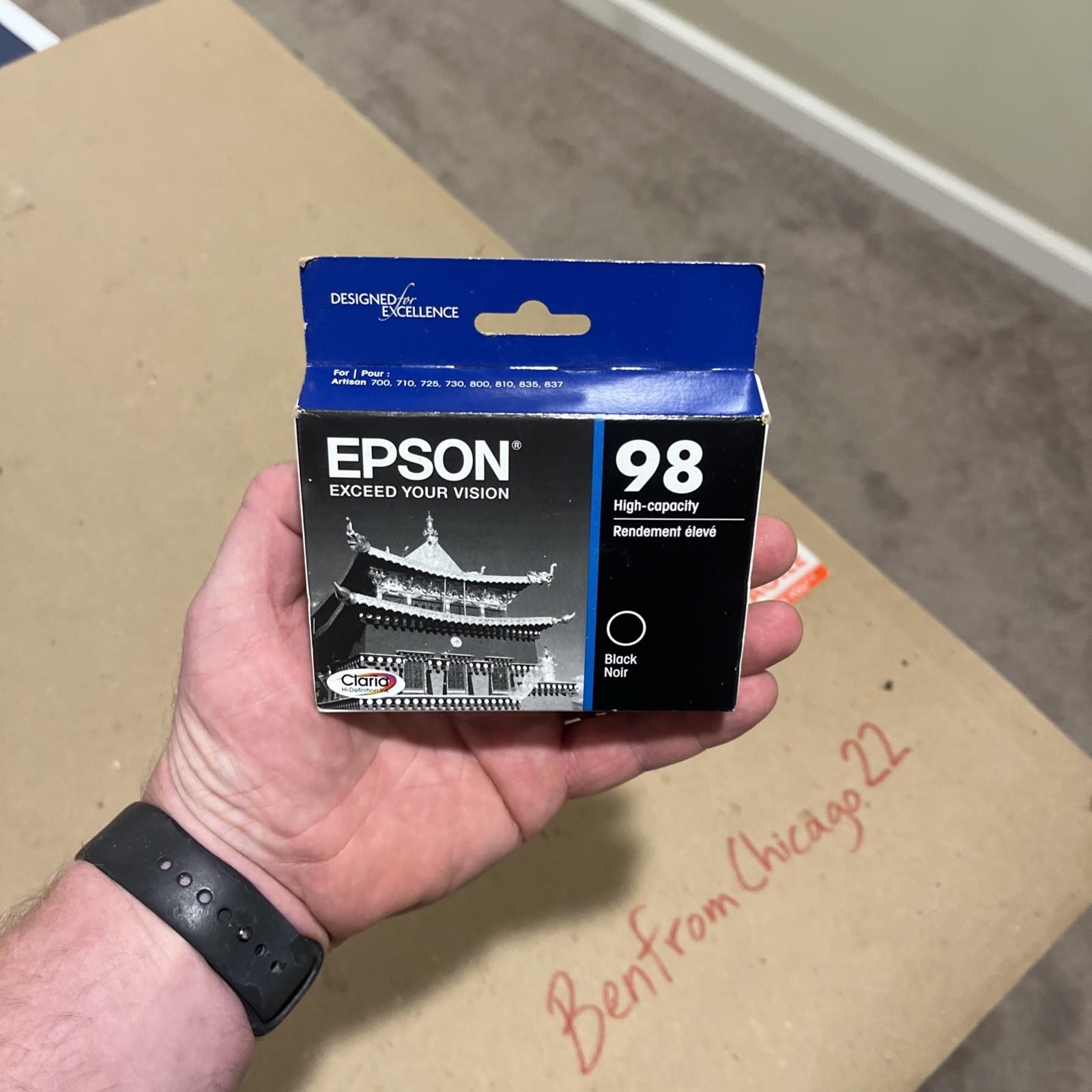 Epson Claria 98 High Capacity Black Ink Cartridge OEM Brand New /Expired 02/2024