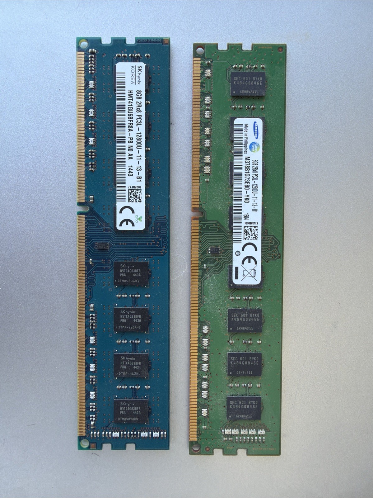 Mixed Lot  Of 2. 8gb 2rx8 Pc3l-12800u-11-13-b1