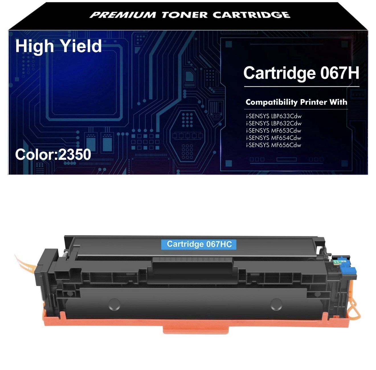 067H High Capacity Cyan Toner Cartridge for Canon 067H 067 Image Class