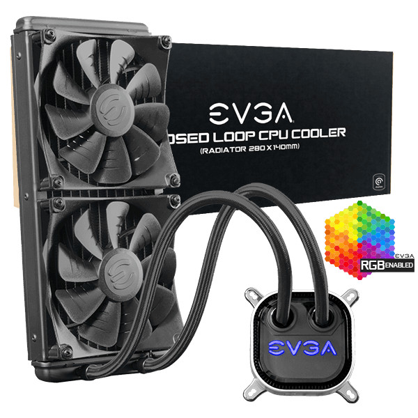 EVGA CLC 280mm All-In-One RGB LED CPU Liquid Cooler  x Brand New /WorldWide