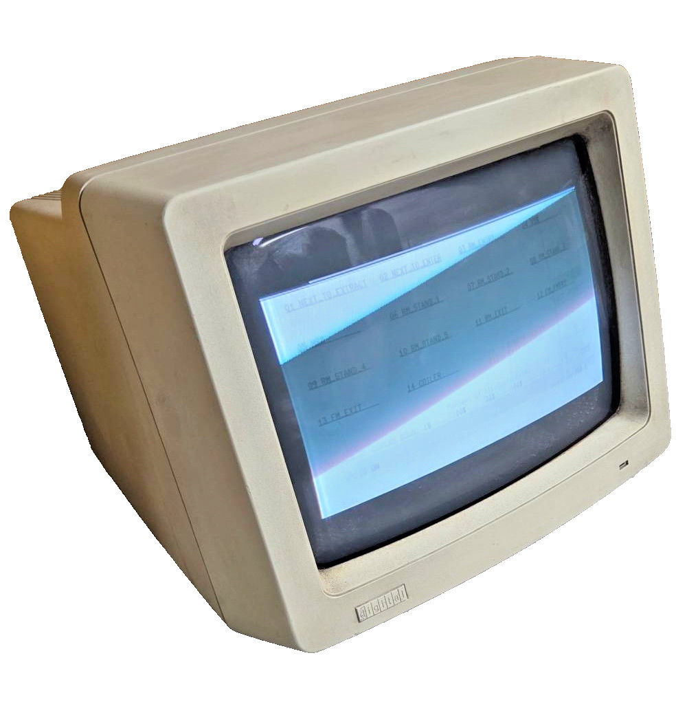 1984 Digital VR241-A color CRT monitor, powers on, DEC Rainbow/terminal, burnin