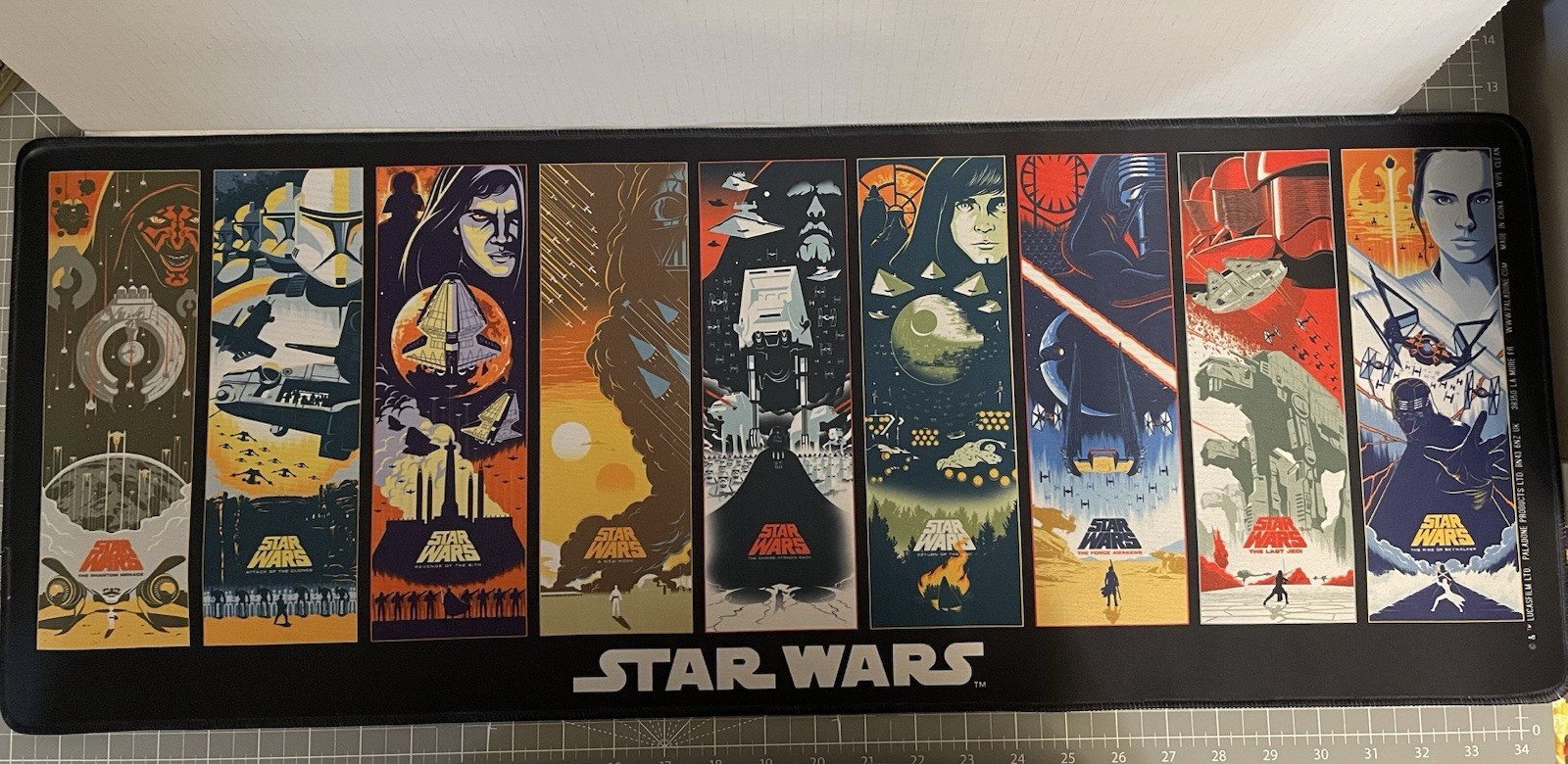 Rare XL Star Wars Ex Large Gaming Mousepad Mouse Pad 31 x 11.5” Paladone Desk