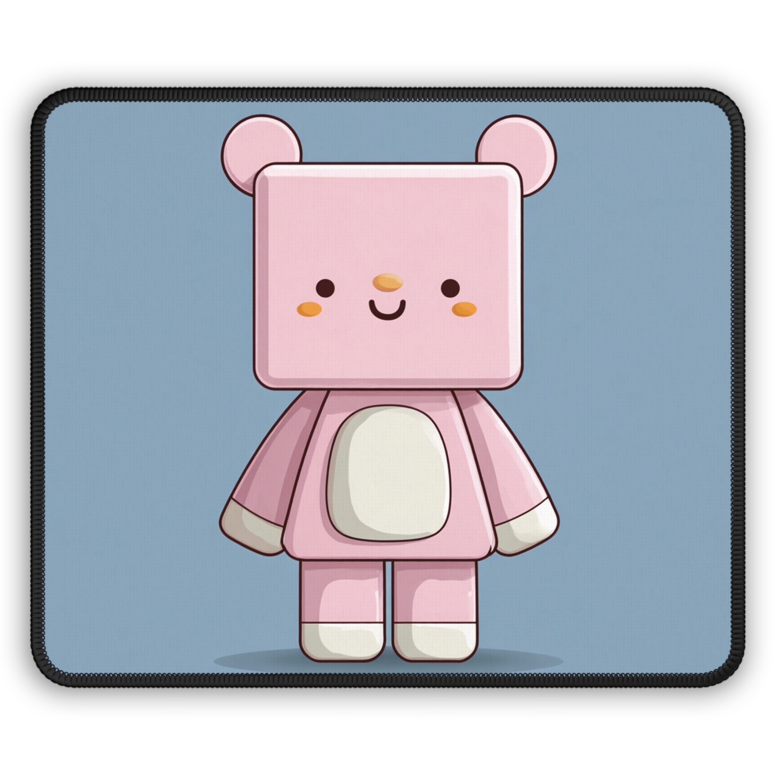 Cute Pink Bear Character Gaming Mouse Pad | Kawaii Cartoon Desk Mat