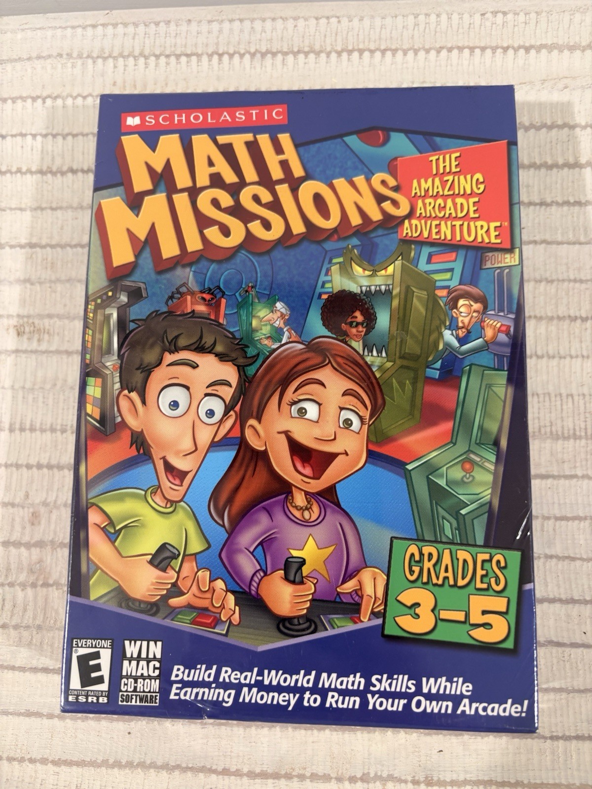 Math Missions Amazing Arcade Adventure CD-ROM Scholastic Grades 3-5 PC Mac NEW