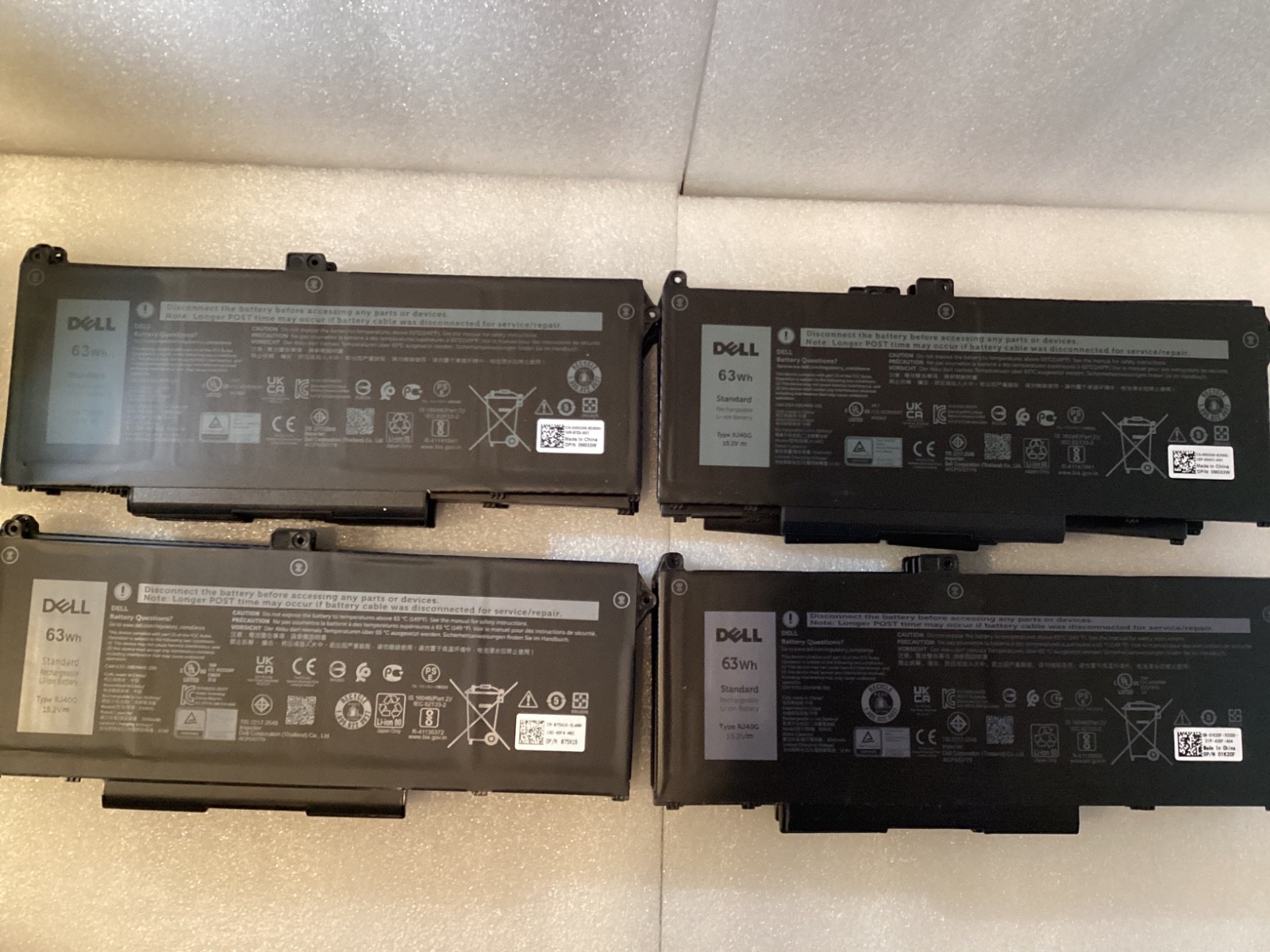 Lot of 25 Genuine Dell Latitude 5420 5520 63WH Battery RJ40G M033W - GOOD