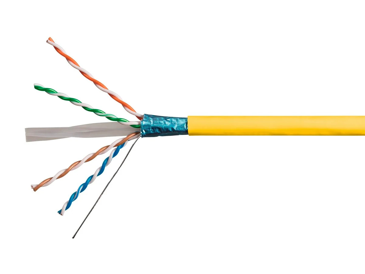 Monoprice Cat6A Ethernet Bulk Cable 500ft Yellow, 550Mhz, F/UTP, CMR, 10G, 23AWG