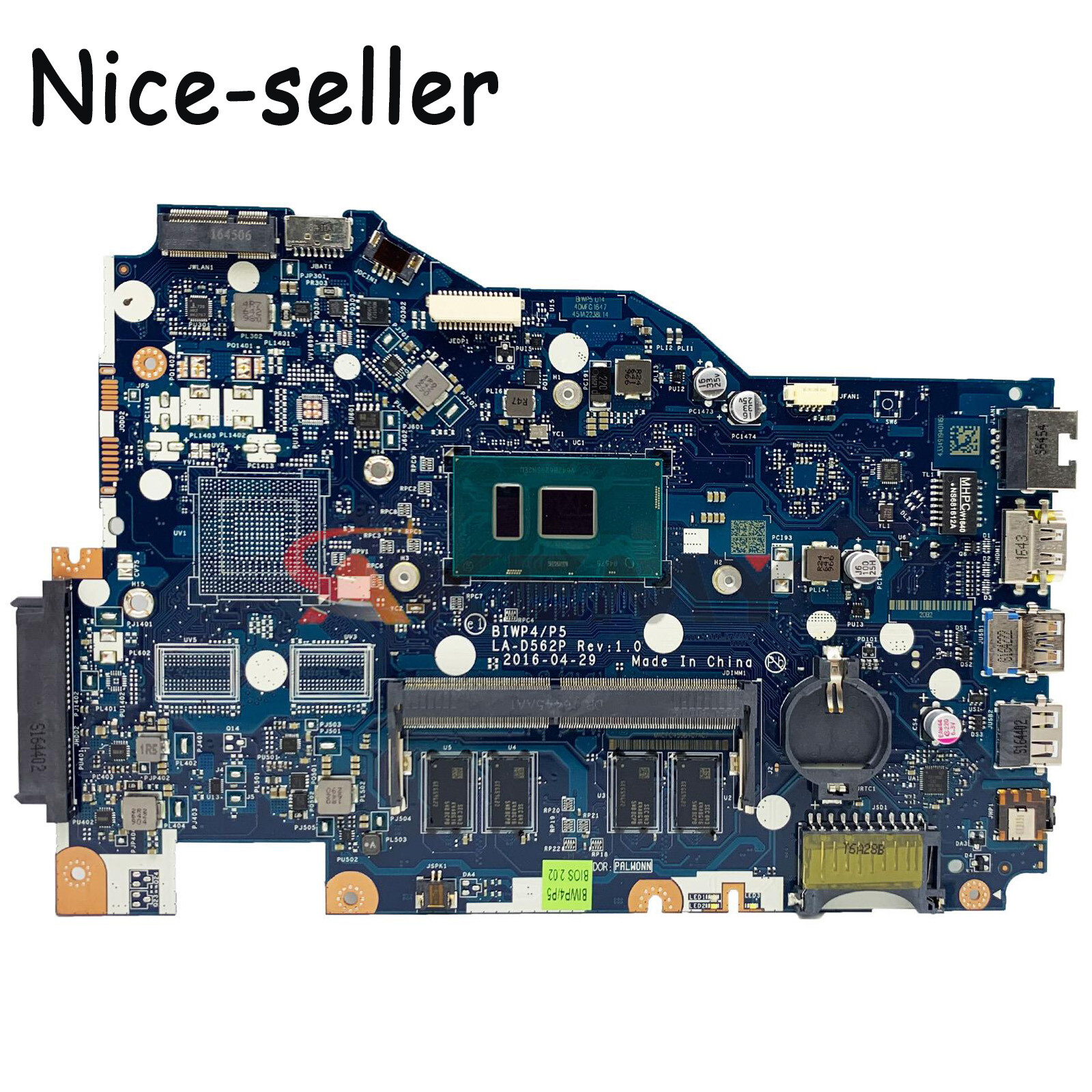 LA-D562P For Lenovo Ideapad 110-15ISK Laptop Motherboard 4405U I3 I5 I7 CPU 4GB