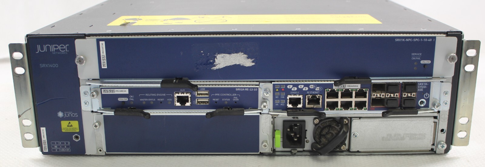 Juniper SRX1400 Services Gateway SRX1K-NPC-SPF w/SRX1K-RE-12-10, SRX1K-SYS10-XGE