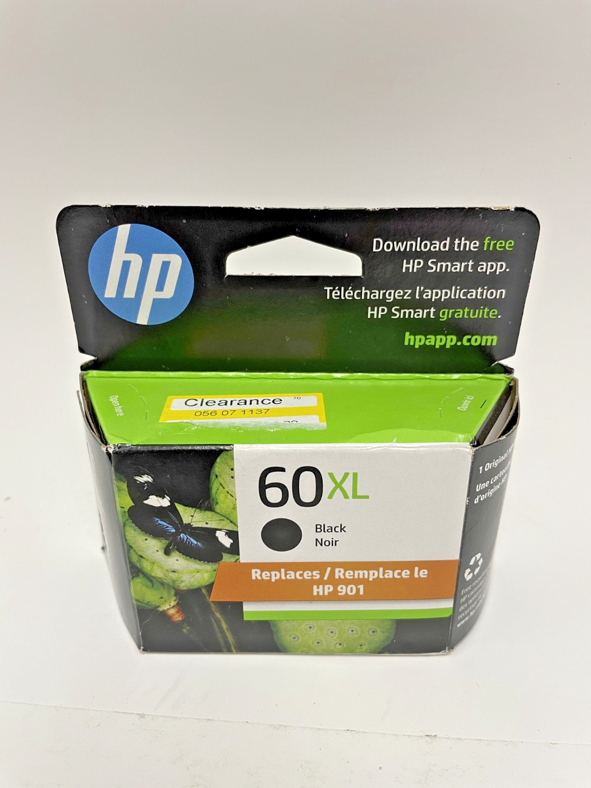 HP 60XL Black High-Yield Genuine Ink Cartridge (CC641WN) Exp. 2025 New Open Box