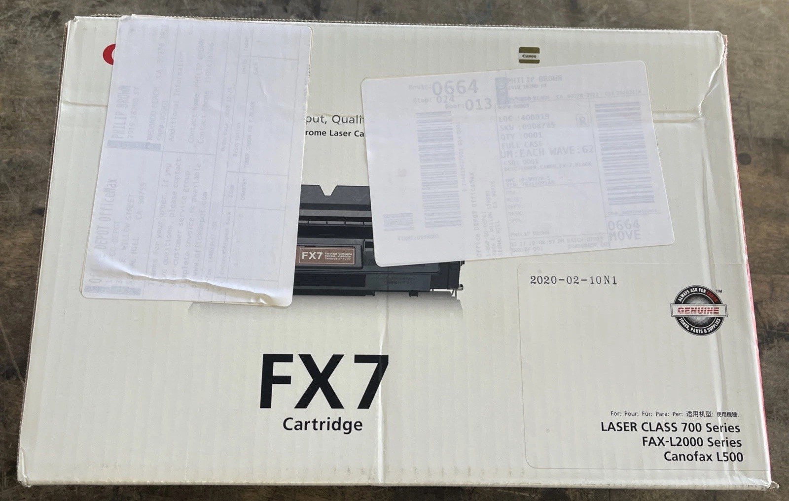 New Canon FX7 Black Toner Cartridge 7621A001[AA] FOR CLASS 700 FAX-L2000