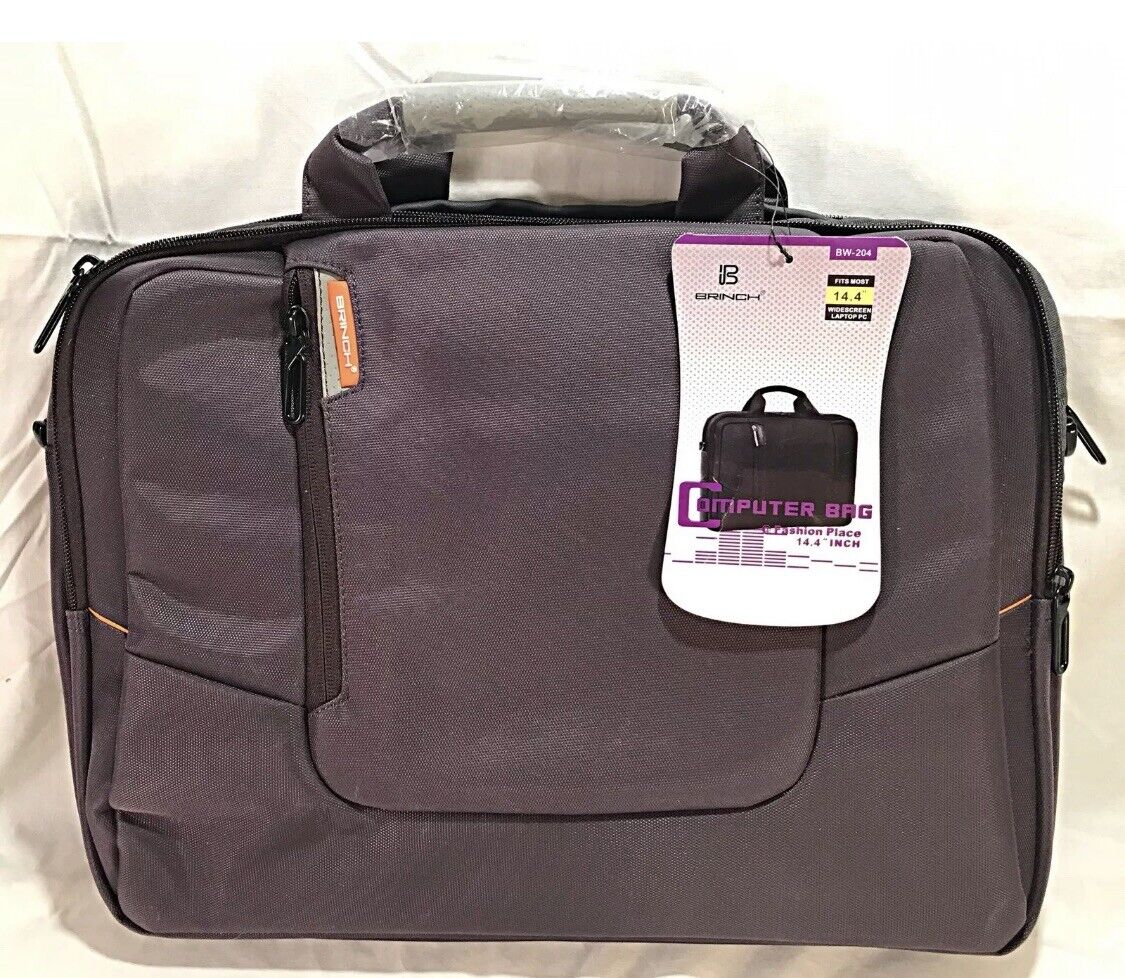 Laptop Bag 14.4 In. BRINCH Modern Fabric Messenger Shoulder Bag - NEW