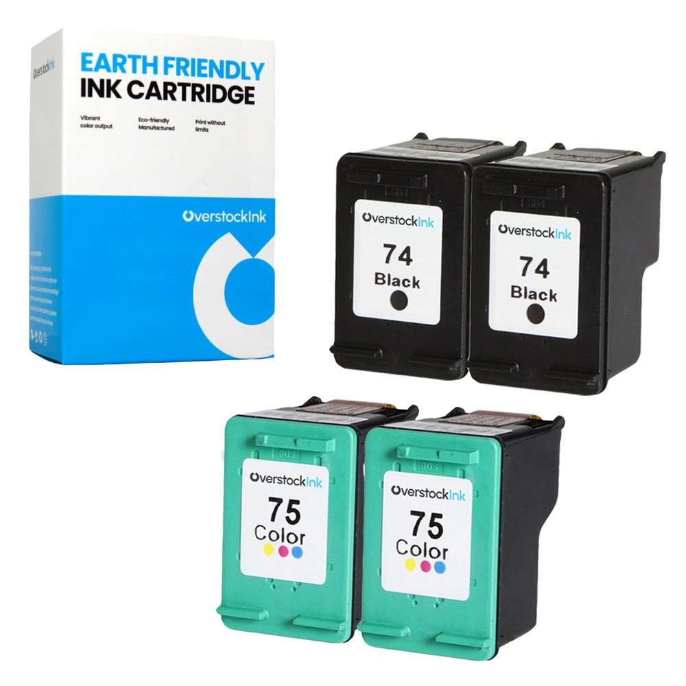 4X Compatible OSI HP Printer Ink 74 75 for HP PhotoSmart C4385 C4388 C4390 C5290