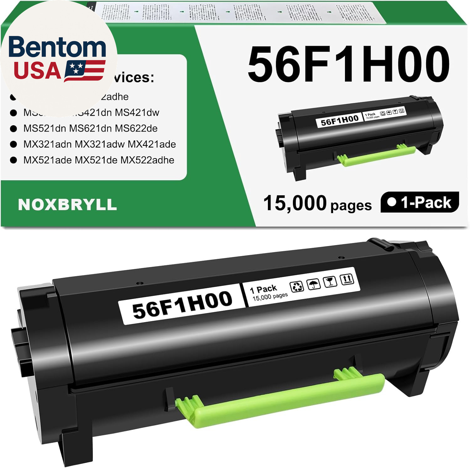 56F1H00 Toner Cartridge Compatible for Lexmark 56F1000 Black Toner Cartridge 56F