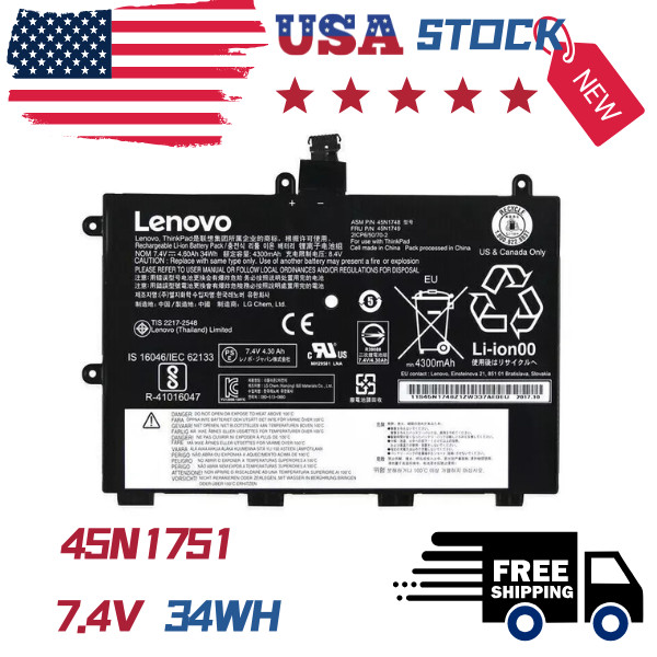 NEW Genuine 34WH 45N1751 Battery For Lenovo ThinkPad Yoga 11E Chromebook 45N1750