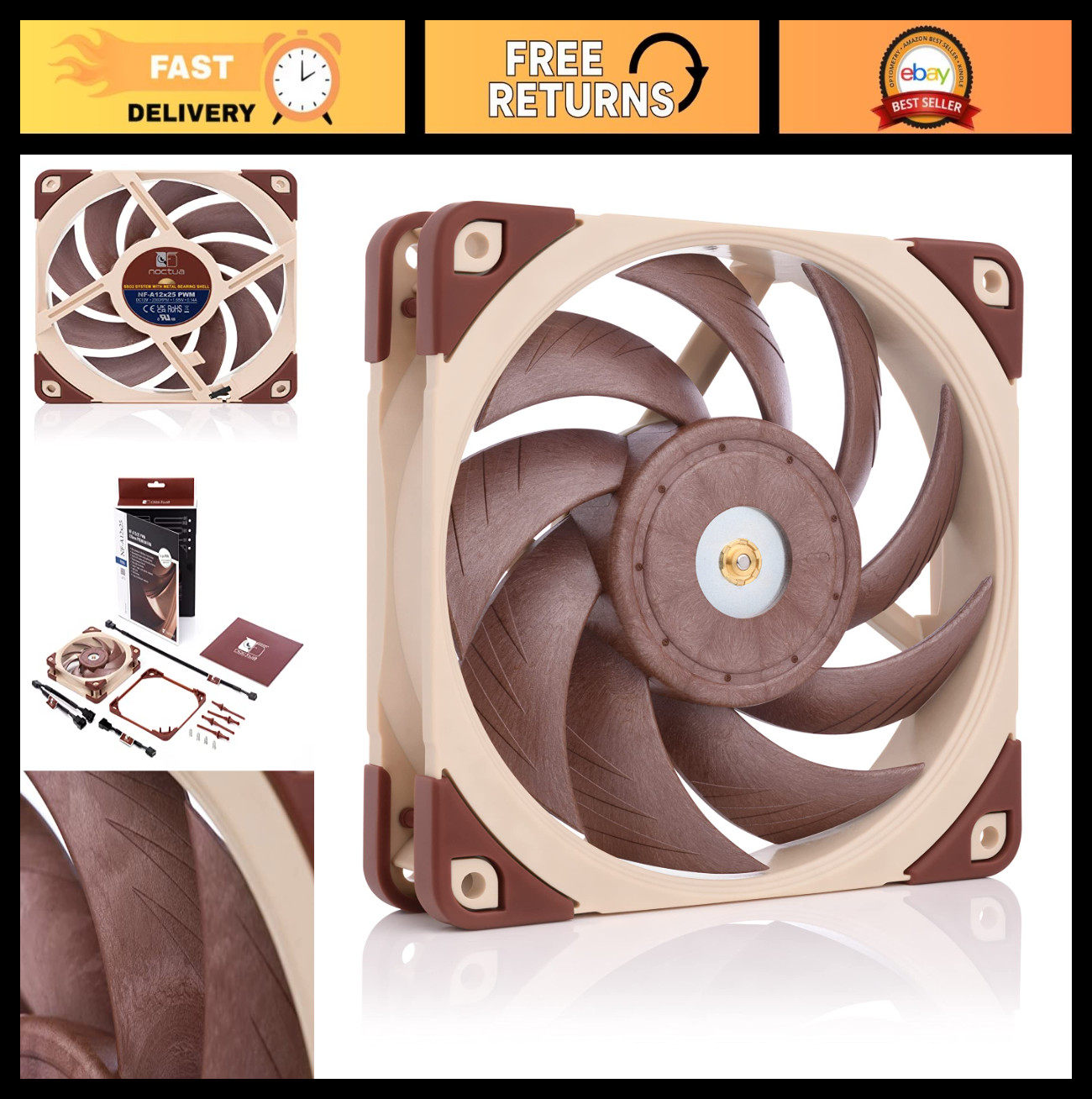 High-Performance 120mm Quiet PWM Fan, Ultra-Quiet Cooling, Efficient Airflow