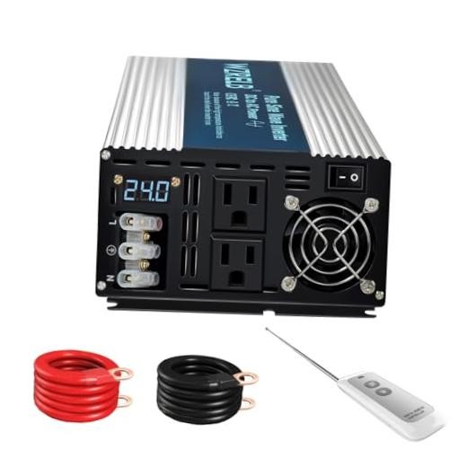 2500W Pure Sine Wave Inverter 24V DC to 110V 120V AC with LED 2500W 24V