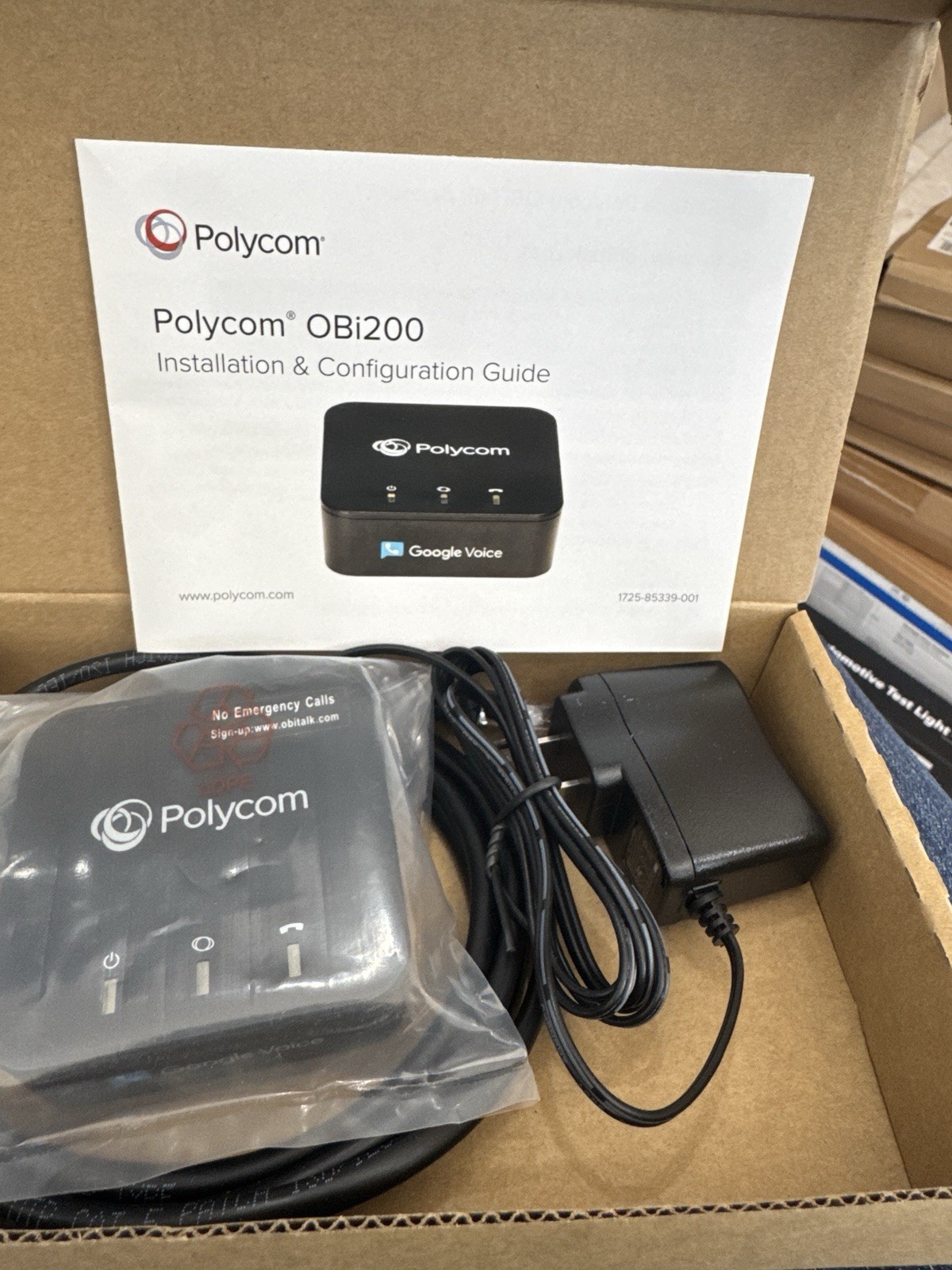 Polycom OBi200 VoIP Telephone Adapter with Google Voice - NEW in Open Box