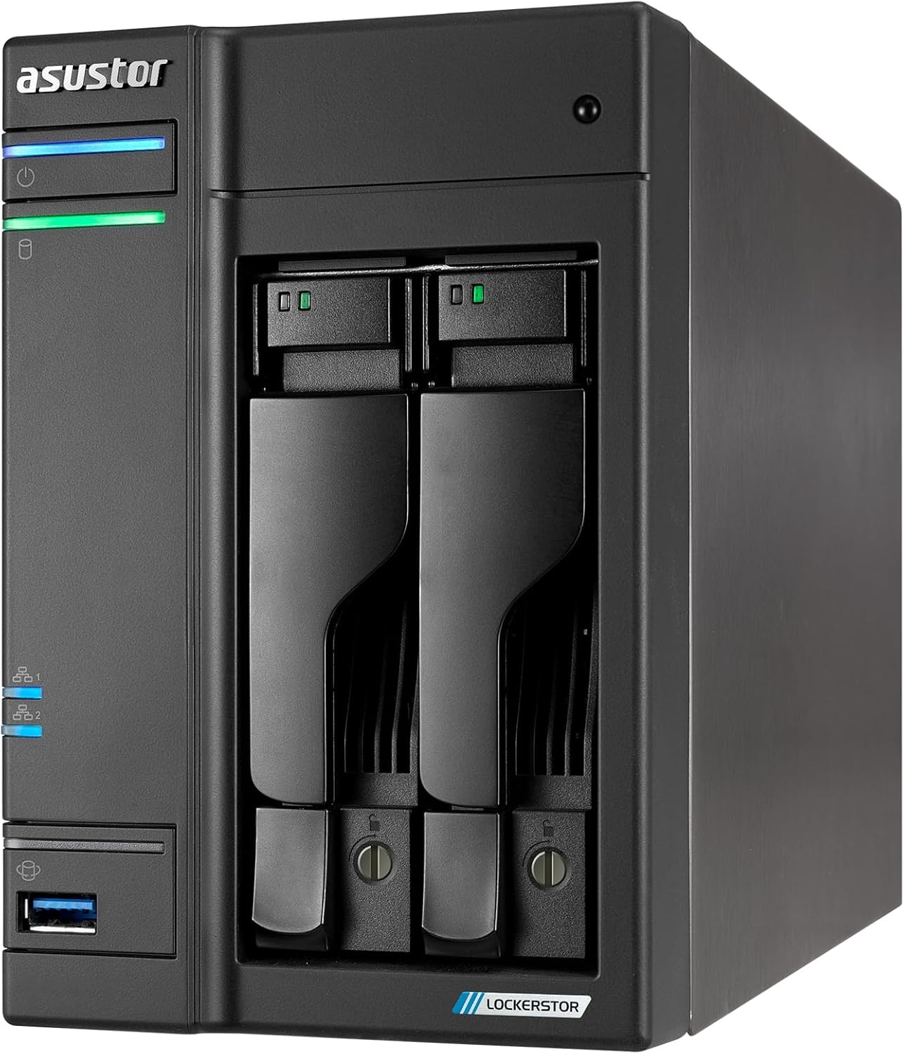Asustor Lockerstor 2 Gen2+ 2 Bay NAS, Quad-Core 2.0GHz CPU (Diskless)
