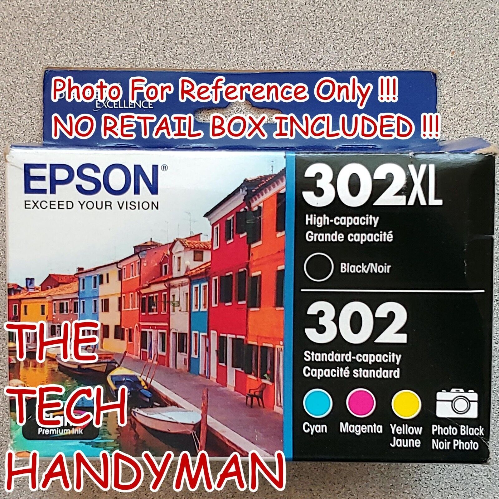 5-PACK EPSON GENUINE 302XL BLACK & 302 COLOR INK (NO RETAIL BOX) XP-6000 XP-6100