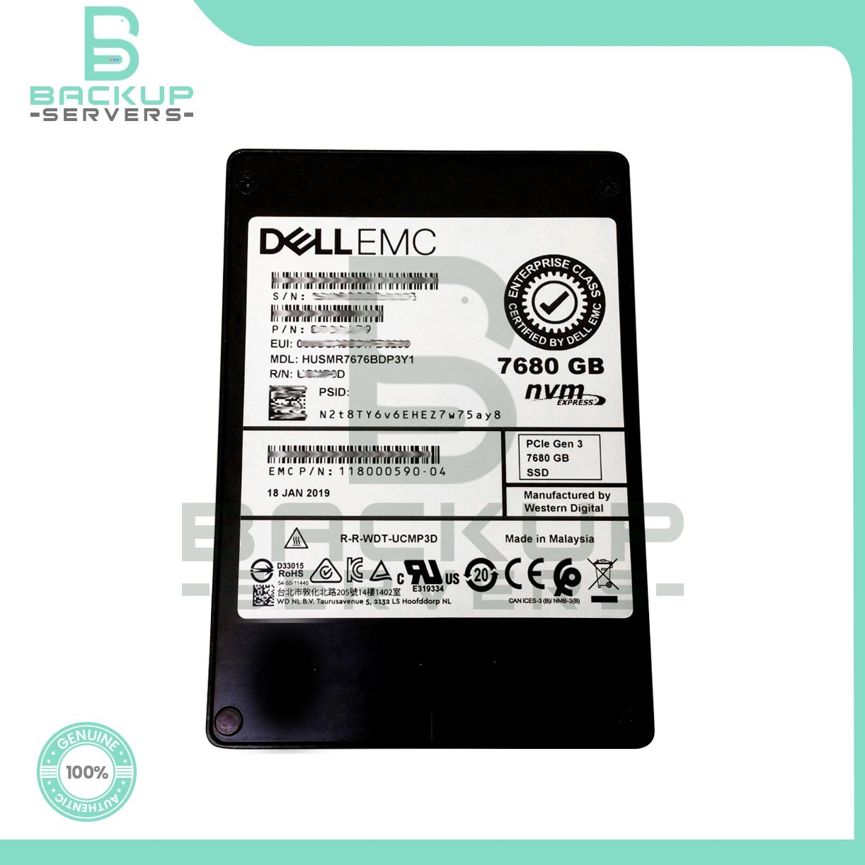 HUSMR7676BDP3Y1 Dell EMC SN200 7.68TB PCI Express 3.0 x4 NVMe MLC U.2 2.5" SSD