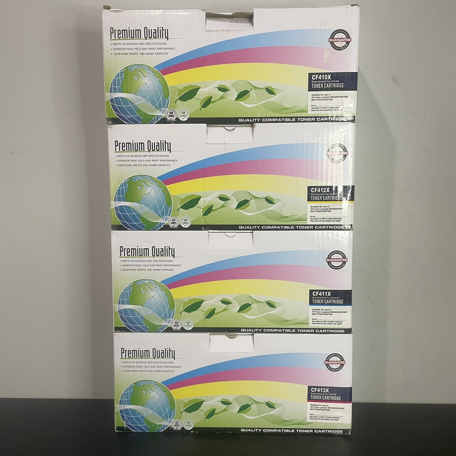 HP 410X Compatible set of 4 Colors Toner Cartridges for LaserJet PRO M452 M477