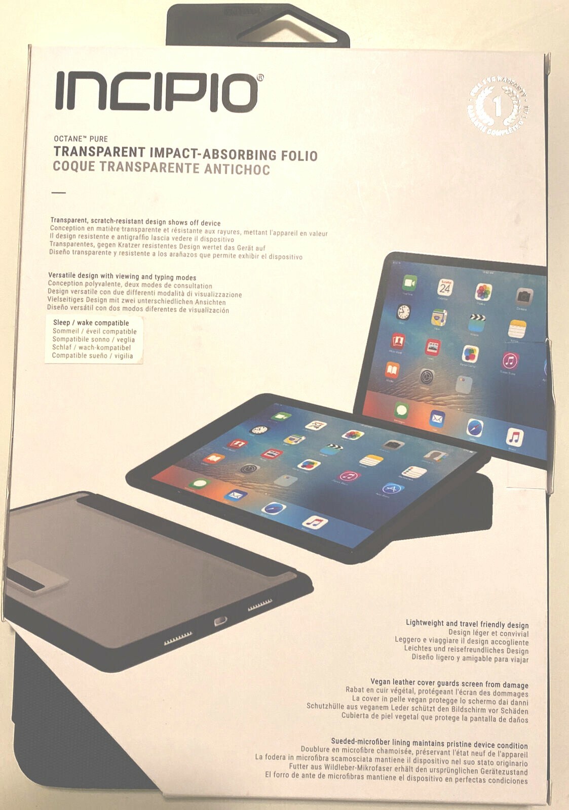 Incipio Octane Pure Transparent Impact-Absorbing Folio for iPad Pro 10.5 - Black