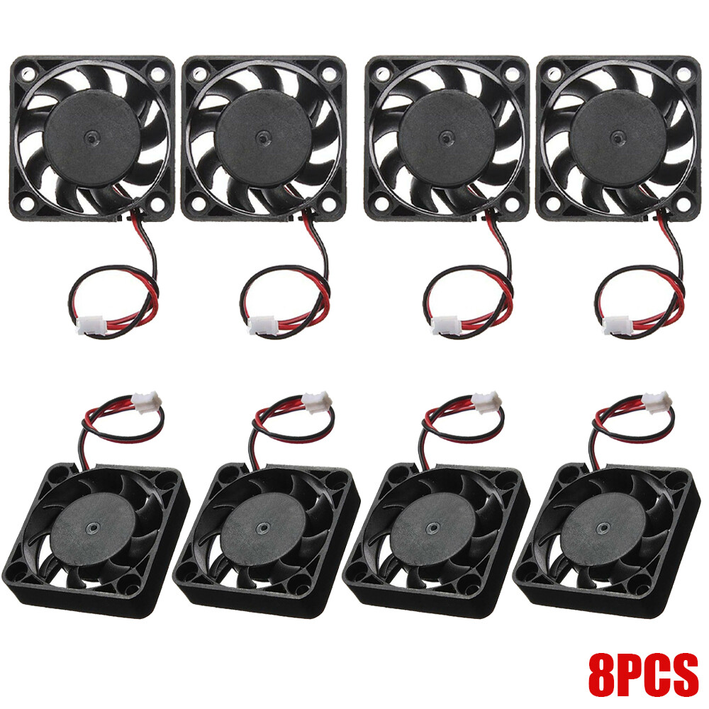 8X 12V Mini Silent Cooling Computer Fan - Small 40mm x 10mm DC Brushless 2-pin