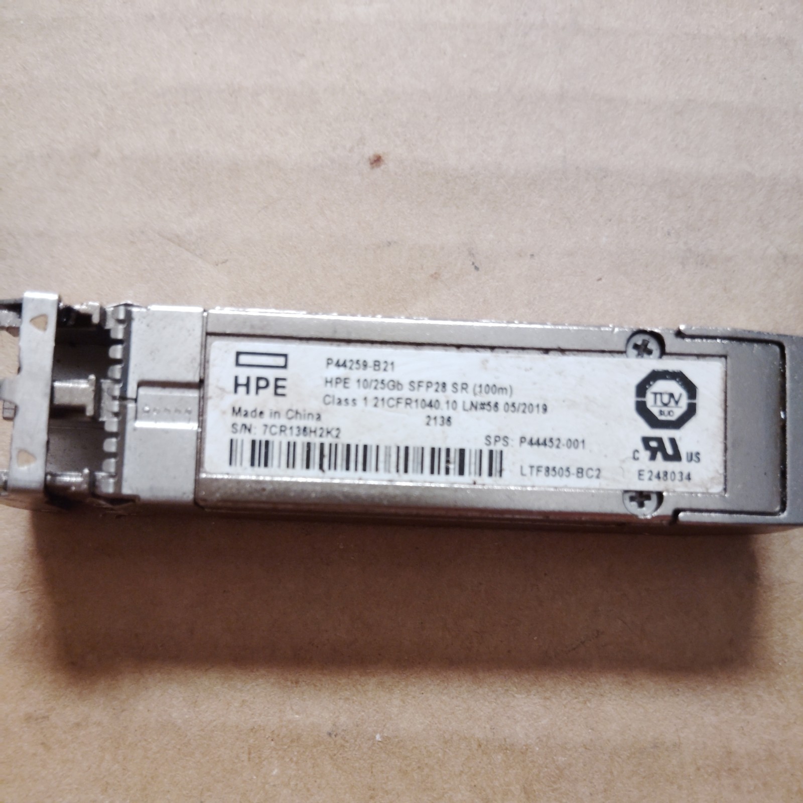 HPE P44259-B21 10/25Gb SFP28 SR (100m) Transceiver