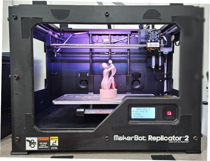 MakerBot Replicator 2 - 3D Printer - HBP heated glass build plate bed up 
