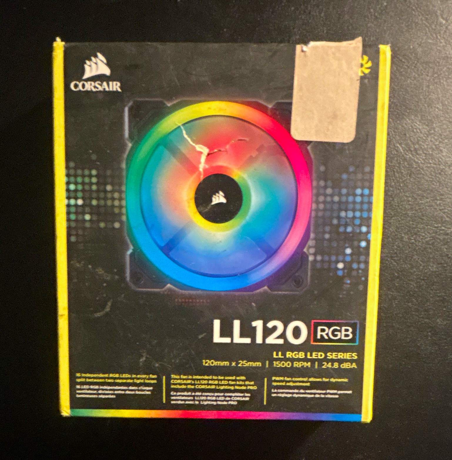 Corsair LL120 RGB 120mm Black Case Fan 1500RPM 4-Pin Hydraulic 43.25CFM