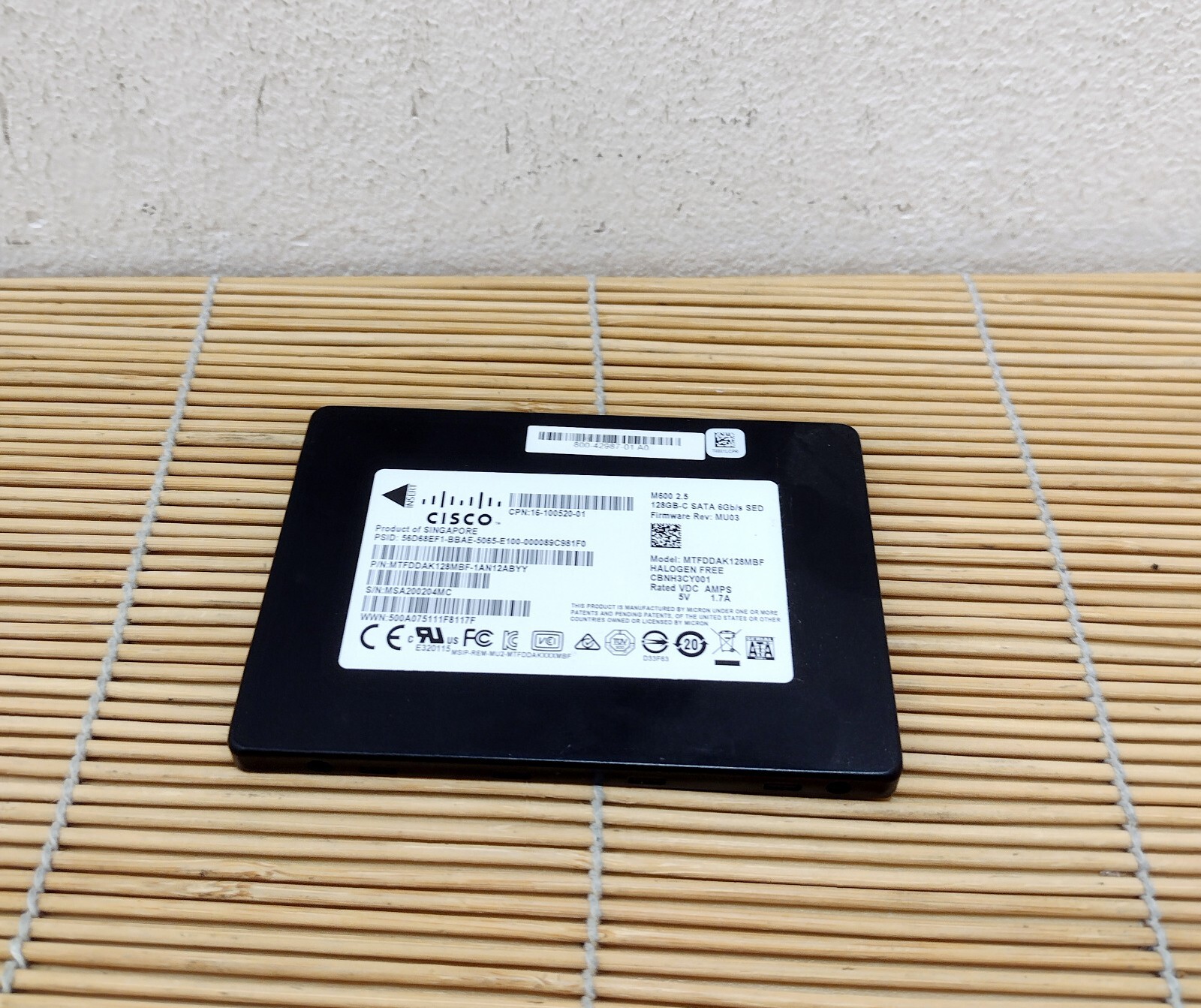 Cisco ASA5508 SSD ASA5508-X 128GB-C M550 2.5 SATA 6Gb/s SSD without tray cage