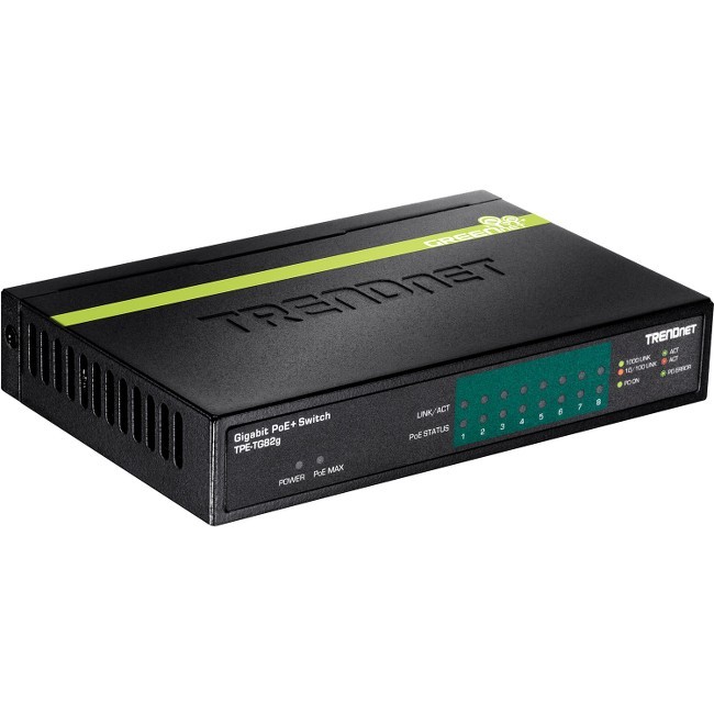 TRENDnet TPE-TG82G 8-Port Gigabit 64W Budget PoE Switch