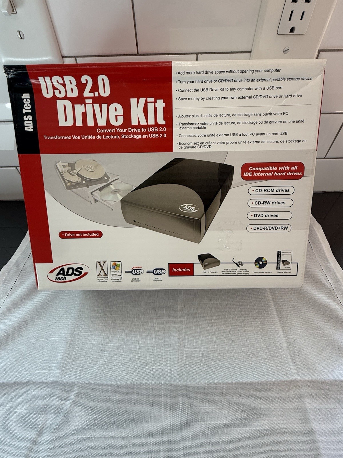 ADS Tech USB 2.0 Drive Kit USBX-804 IDE CD-RW External Enclosure - Missing Cable