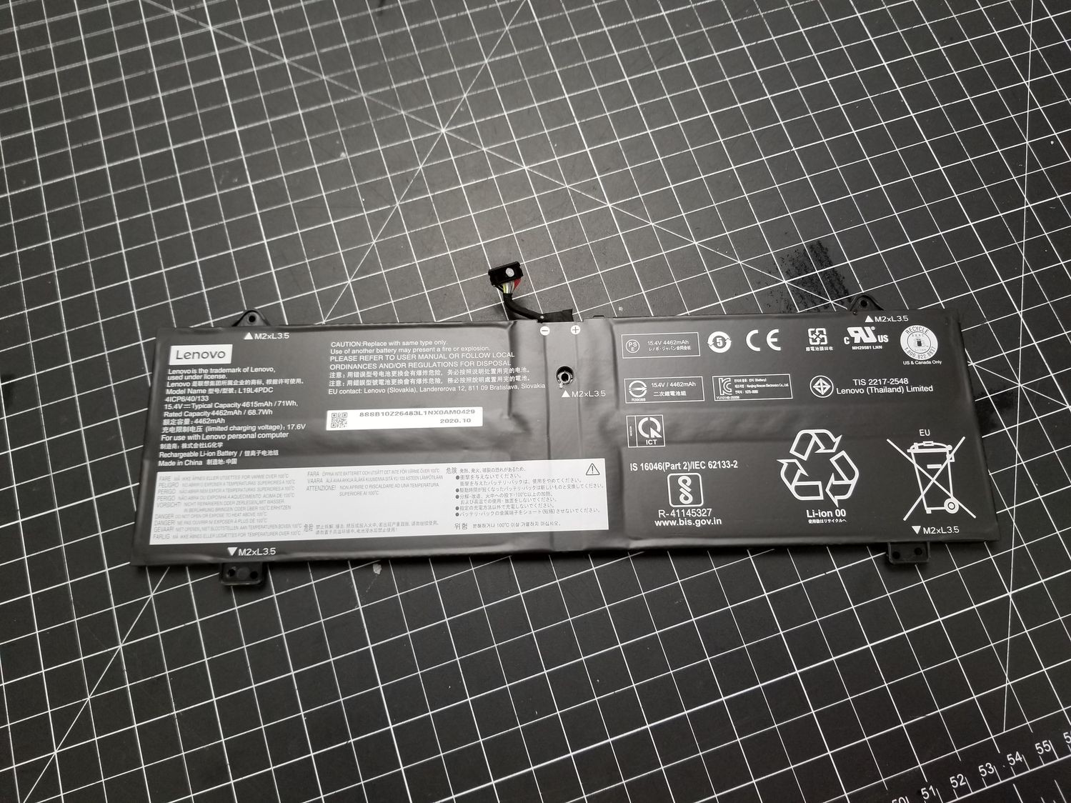 Genuine Lenovo Yoga 7 15ITL5 Laptop Battery 15.4V 71Wh L19L4PDC
